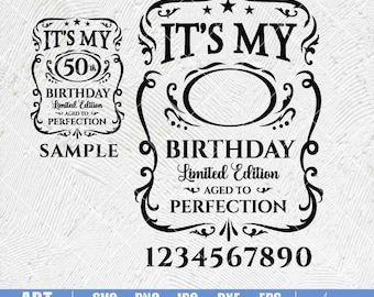 50th Birthday SVG: Personalized Milestone Number Design (Digital Download