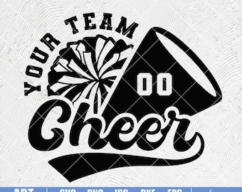 Cheerleader Pom Pom Monogram SVG: Cheer Mom Design (Digital Download)