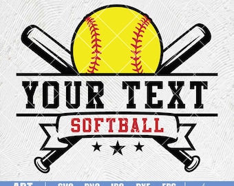 Softball Mascot SVG: Team Template, Shirt Design (Digital Download)