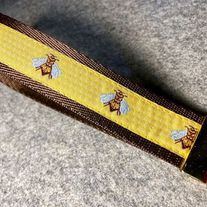 Honey Bees Jacquard Key Wristlet with Tassel