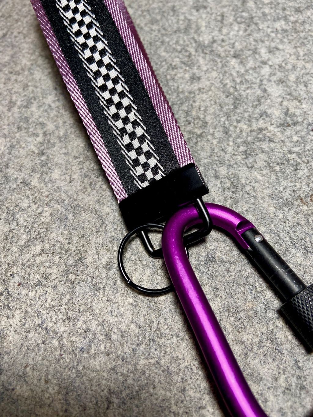 Lavender & Racing Checker Flag Key Wristlet W/carabiner - Etsy