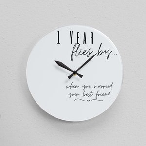 First Anniversary Clock, 1st Wedding Anniversary Clock, One Year Anniversary Clock, 1st Wedding Anniversary Gifts, Couples Gift, Wife Gift
