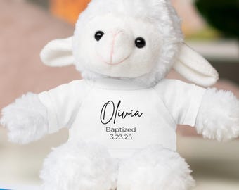 Taufstofftier, Stofflamm Taufe, Tauflamm für Mädchen, Tauflamm für Jungen, Taufgeschenk, Taufandenken, Christliche Geschenke