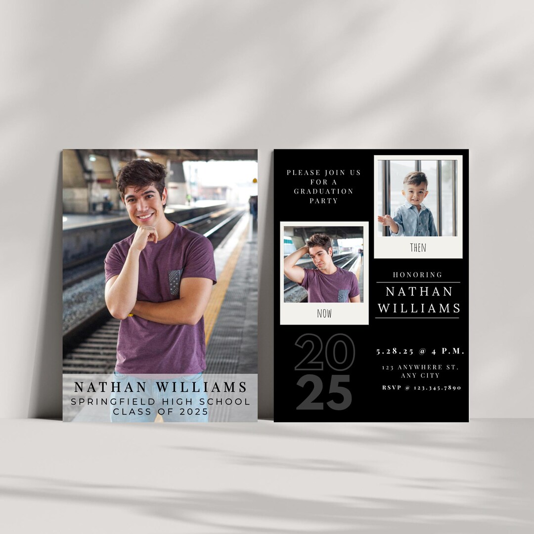 Grad Invitations Editable, Senior Graduation Announcement Template ...