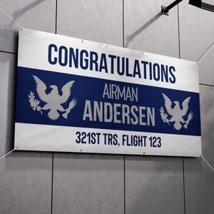 BMT Graduation Banner, Airman Graduation Banner, Airman Banner Graduation, Air Force Graduation Banner, Air Force Retirement, Military Grad
