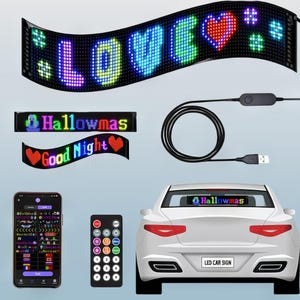 Señal LED personalizable para coche con Bluetooth y paseo divertido