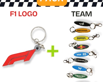 PACK F1 TEAM KEYCHAIN | F1 Decor | Formula 1 Merchandise | Affordable Formula 1 Gift | Formula 1 Art Work