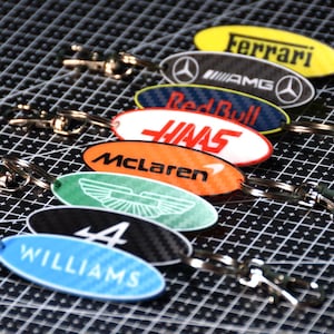 F1 TEAM SLEUTELHANGER | F1-decoratie | Formule 1-merchandising | Betaalbaar Formule 1 cadeau | Kunstwerk Formule 1