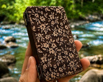 Meadow Walnut Wood Stash Case with Bronze Hinges