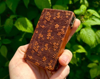 Sakura Sapele Wood Stash Case with Bronze Hinges
