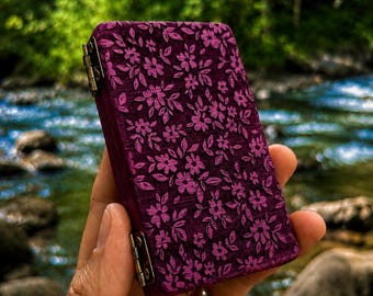 Meadow Purpleheart Wood Stash Case with Bronze Hinges