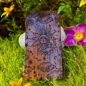 Celestial Walnut Stash Case