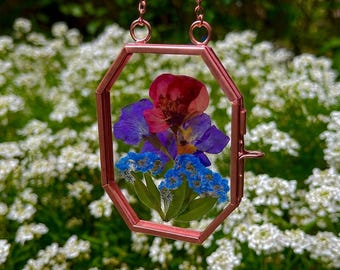 Small Rose Gold Glass Pressed Flower Frame