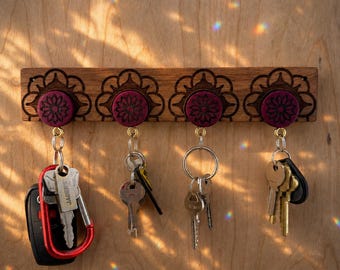 Handmade Wooden Magnetic Keychain Hanger