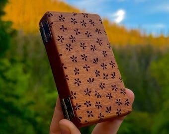 Sprout Sapele Wood Stash Case with Bronze Hinges