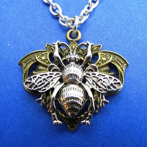 Biene Halskette Silber Art-Deco-Biene Halskette Bumble Bee Halskette