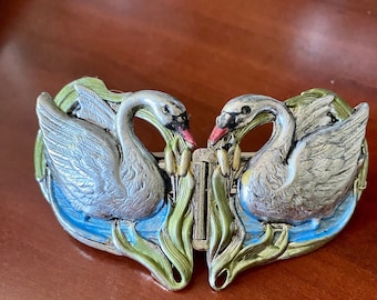 Swan hair clips Swans hair barrette Silver hair clips Vintage Style by Hand crafted by MyElegantThings