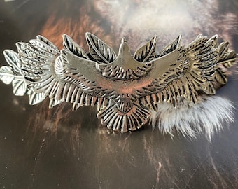 Hawk Hair clip Fern hair clips Soaring majestic eagle by MyElegantThings