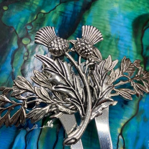 Scottish thistle hair comb Wedding hair clips decorative hair combs simple thistle combs Long silver comb hair pick MyElegantThings