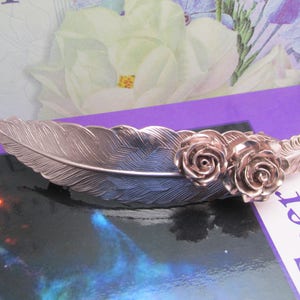 Feather Bridal barrette rose gold Feather Barrette Hair barrettes hair clips  barrette Top Seller