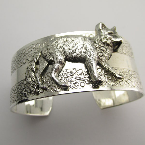 Fox bracelet foxes cuff bracelet animal jewelry Silver cuff Bracelet Fox jewelry MyEleganthings