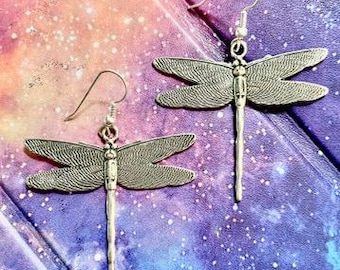 Dragonfly Earrings Long Dangles silver dragonfly earrings MyElegantThings