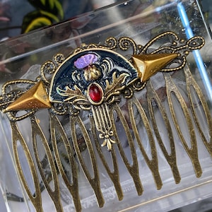 Art Deco Thistle Hair Comb - Vintage Style Bridal Accessory image 5