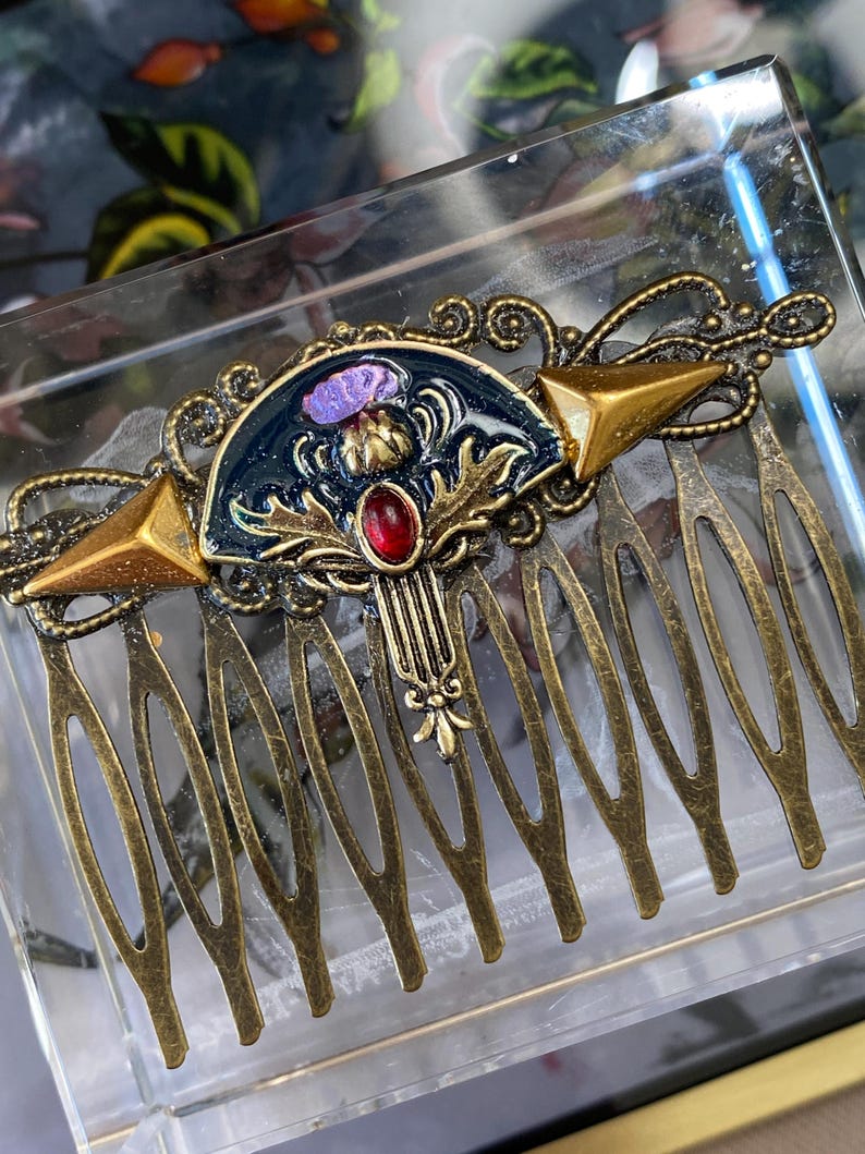 Art Deco Thistle Hair Comb - Vintage Style Bridal Accessory image 5