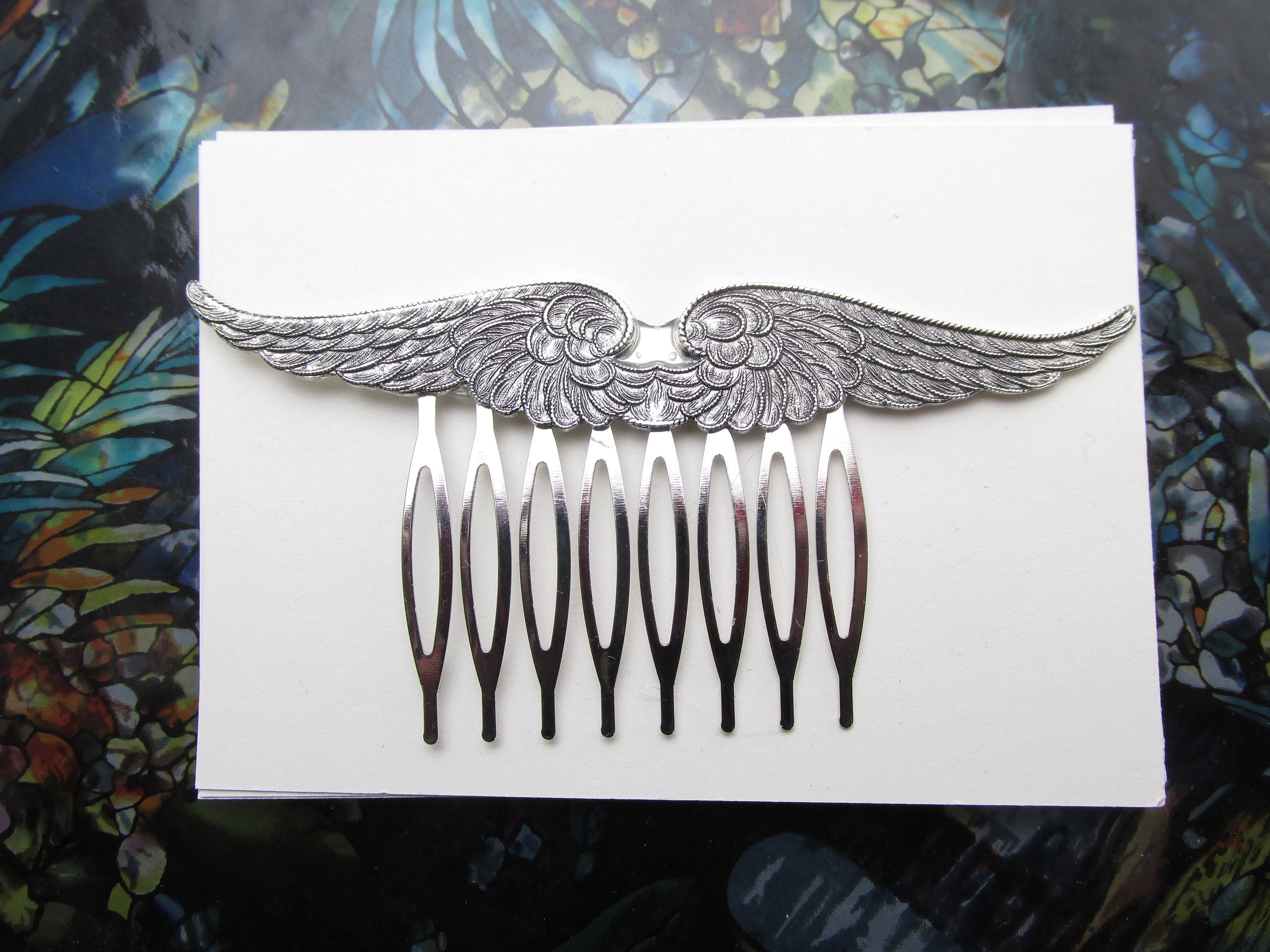 Wings Hair Comb silver wing Vintage Hair combs Bridal Hair Etsy