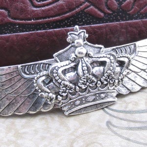 Crown Hair Clips Royal Princess Barrette Thick hair clips silver simple Art Nouveau style Hair Accessories Thick Hair French Barrette