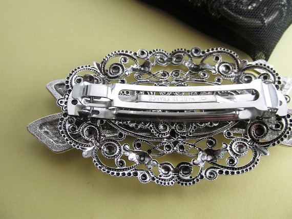Vintage Barrette pewter barrette  1960s Vintage Fleur de Lis Pewter Hair Barrette | Celtic Hair  main image 4