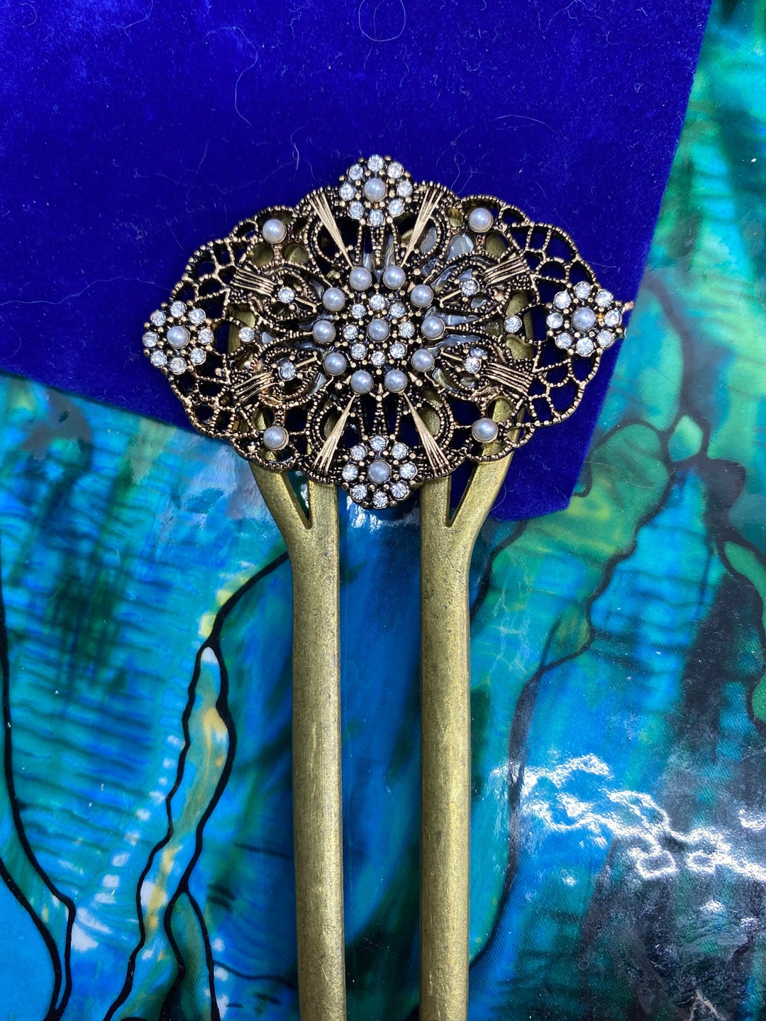 Art Deco Vintage Hair Comb Decorative Hair Combs Gentle Pearl and