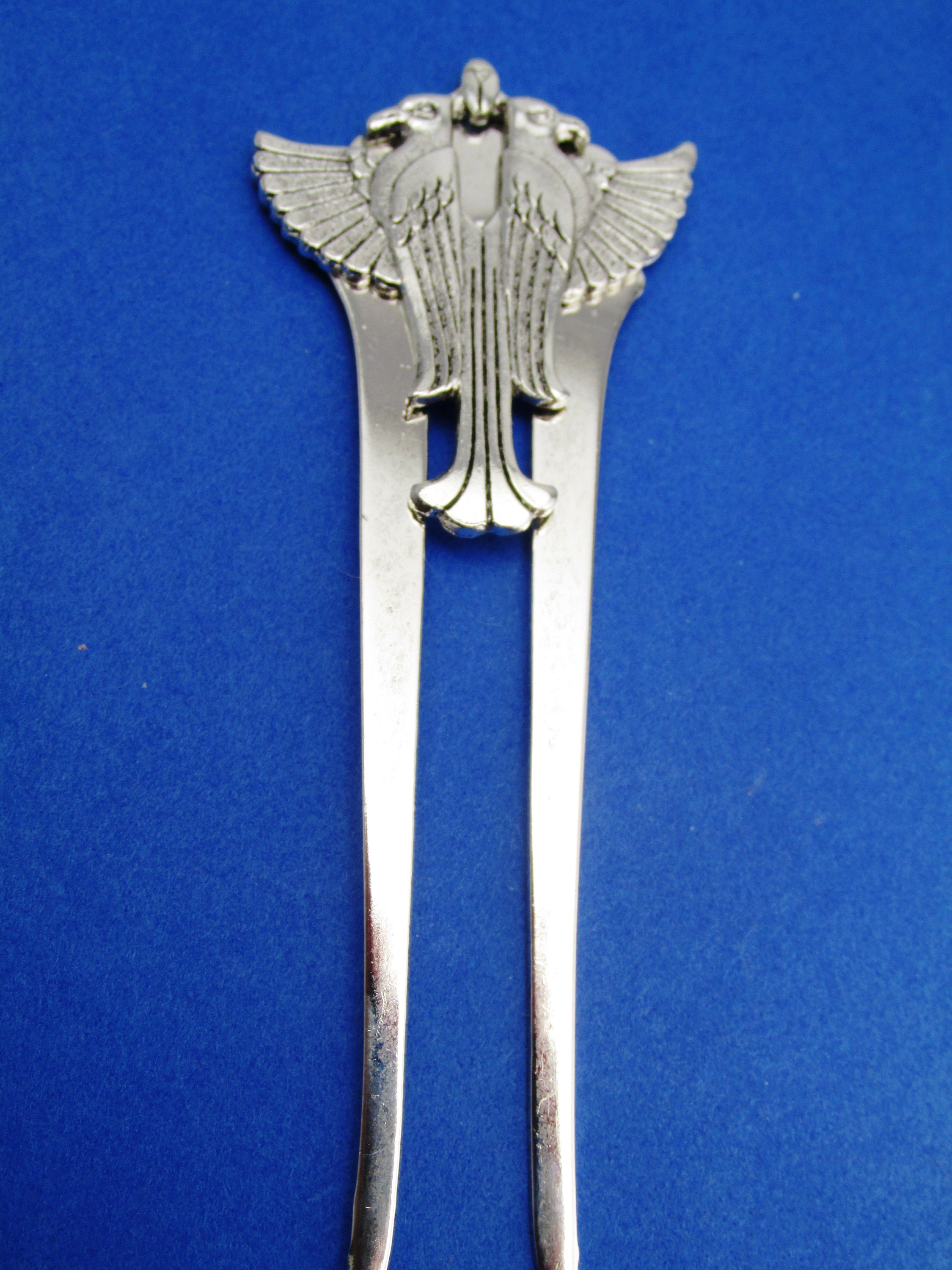 Egyptian Hair Comb Egyptian Double Headed Bird Silver Hair Etsy