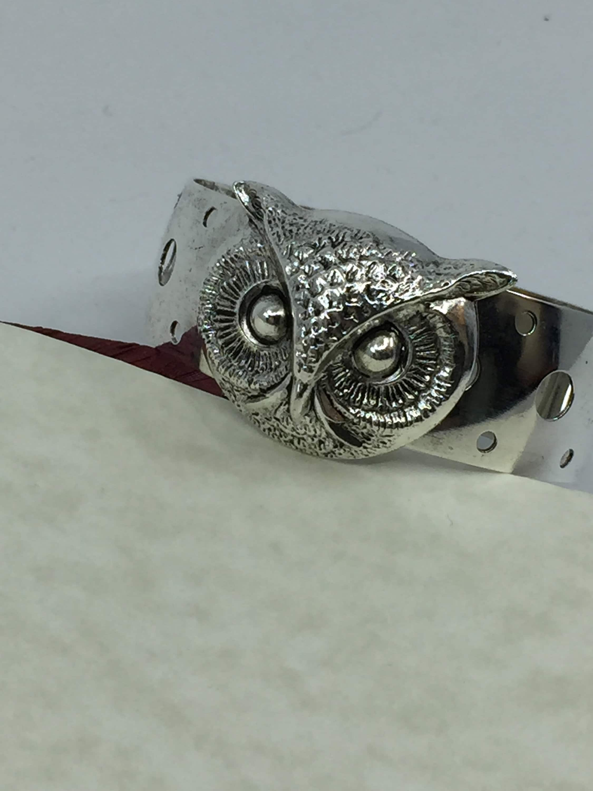 Autumnal Owl Cuff Bracelet in Sterling Silver – Verdilune