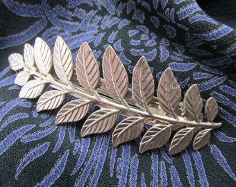 Fern barrette Ferns Hair Clip Thick Hair hair barrette French Clip in Rose Gold- Silver -or Gold enamel Metal USA MyElegantThings