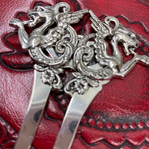 Winged Dragon hair comb Exotic Scroll Baroque hair accessories Chinese dragons happiness Unique Decorative Hair Comb image 4