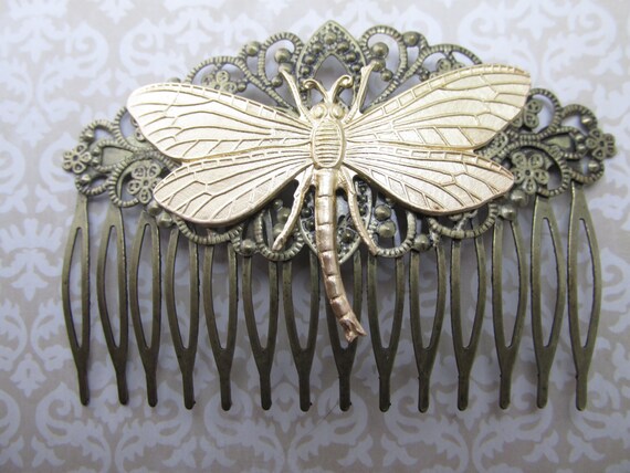 Dragonfly Hair Comb Woodland Wedding Vintage Hair Combs Bridal Etsy