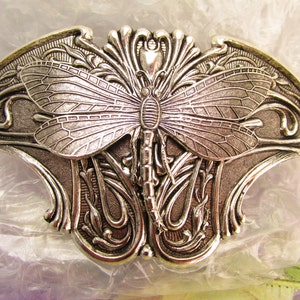 Dragonfly Hair clip Art Nouveau style hair clips Gorgeous dragonfly Bridal Hair barrette silver by MyElegantThings