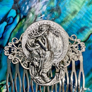 Alphonse Mucha Style Hair Comb Woodland Wedding Vintage Hair combs Bridal Hair Accessories Decorative Combsl Bridal