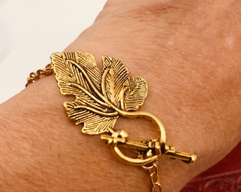 Blatt Armband gold oder silber Wunderschöne Vintage Style Gliederarmband MyElegantThings