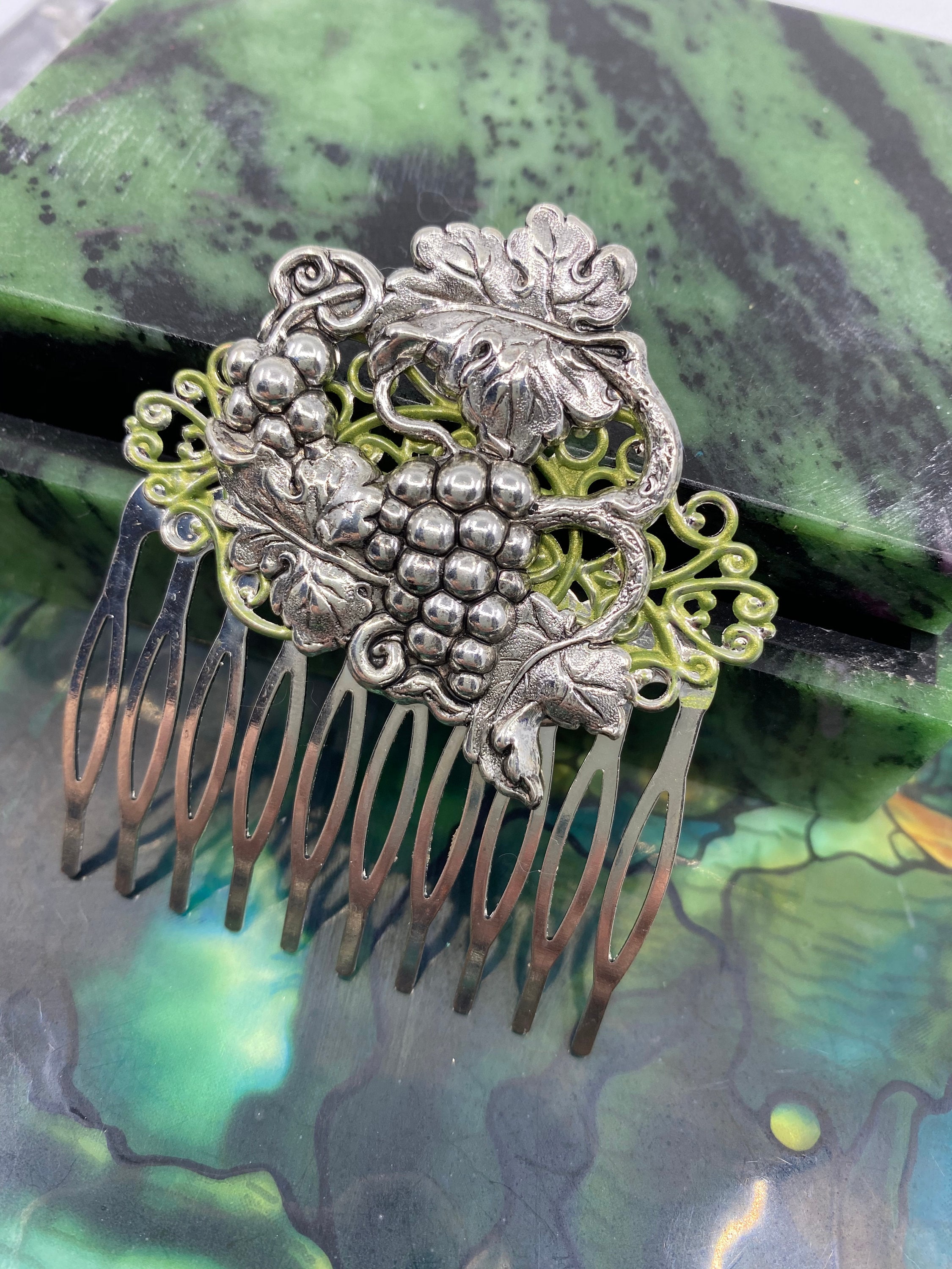 Vintage-Inspired Hair Comb Set with Bird and Grape Designs Amazon.com : 8 Pack Vintage Hair Side Combs for Women  main image 3