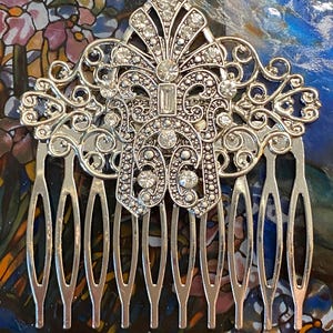 Art Deco Style hair comb diamond color bridal hair ornaments Small Decorative Hair Combs Silver