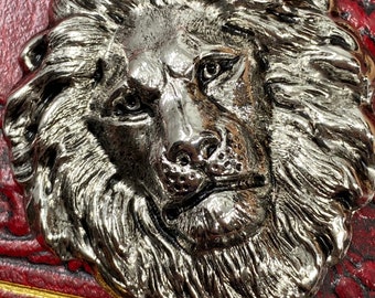 Lion Pin Leo de Leeuw broche Vintage zilveren leeuw sieraden Groomsmen geschenken Fierce Lion Head MyElegantThings USA