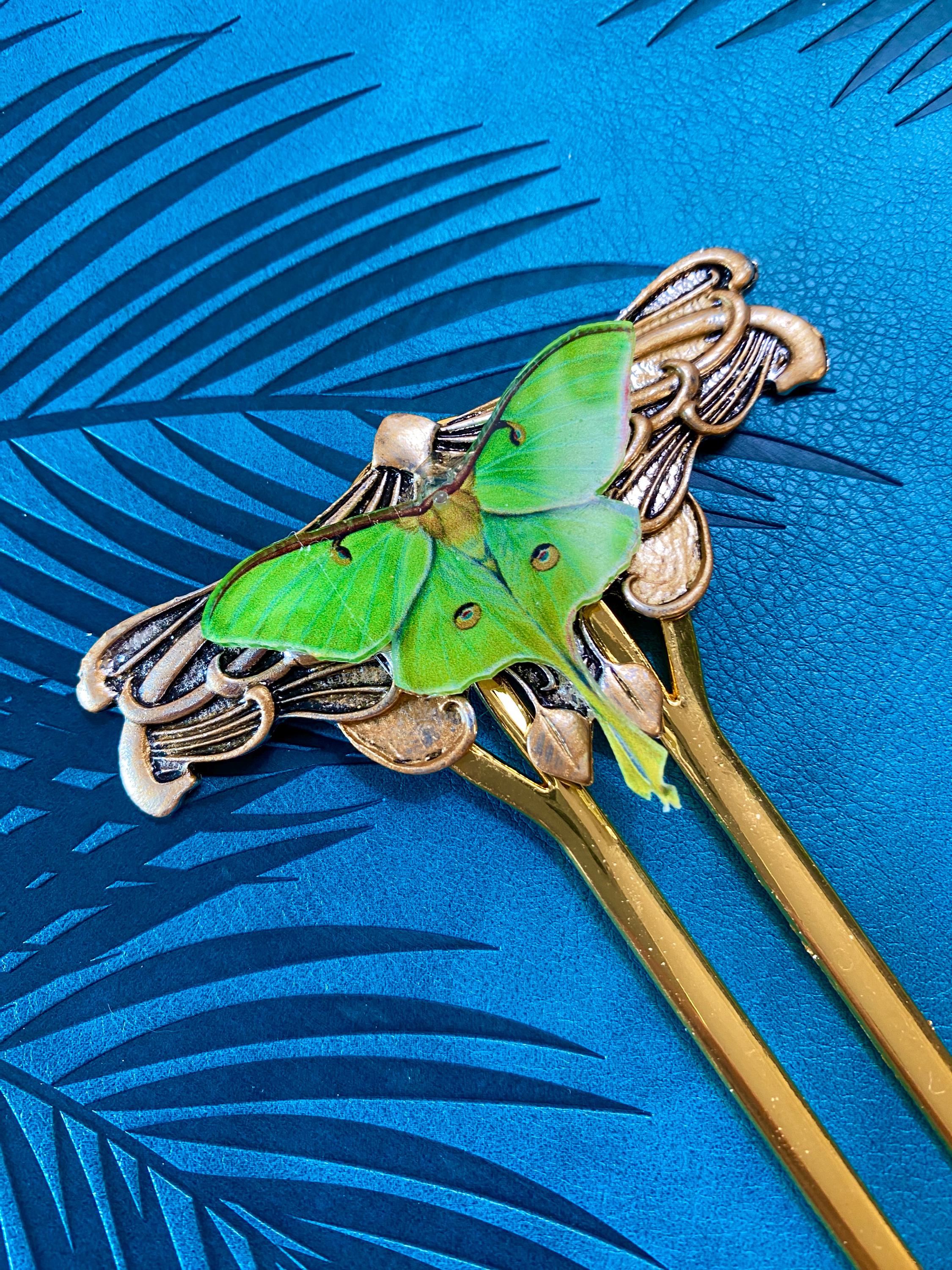 Moth Hair Barrette Silver - Etsy