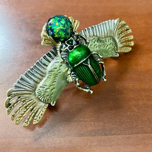 Scarab Hair Clips Egyptian Revival scarab barrette MyElegantThings Hand Crafted  Art Deco Style