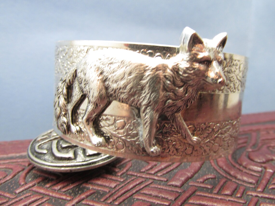 Fox Bracelet Foxes Cuff Bracelet Animal Jewelry Silver Cuff Etsy