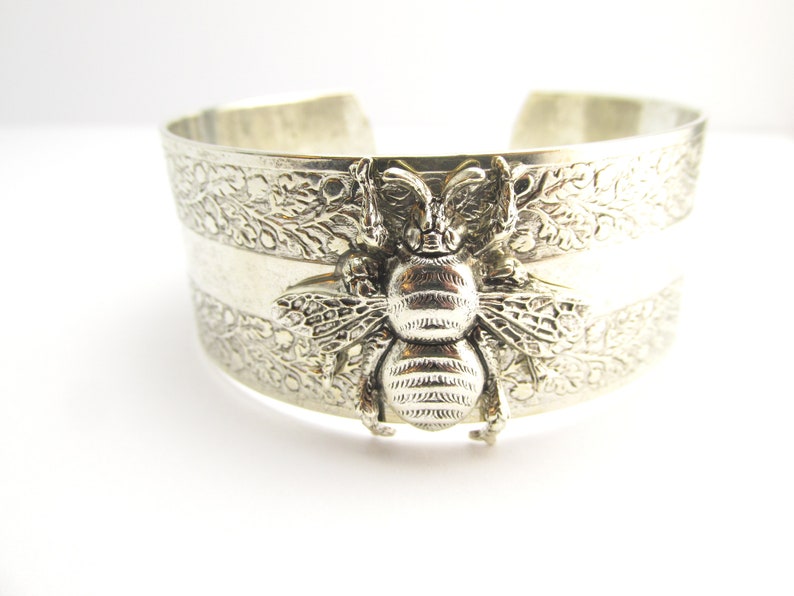 Bee Cuff bracelet silver bee cuff Gorgeous Mason bee cuff | Etsy