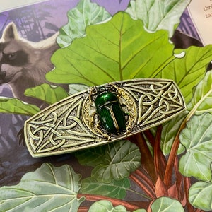 Scarab Hair Clips Art Deco Barrette Celtic knot silver simple Art Deco style Hair Accessories Thick Hair French Barrette