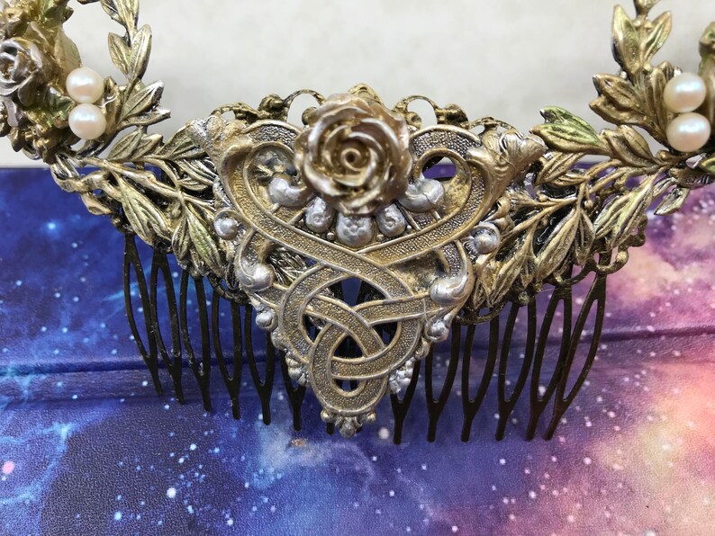 Large Celtic Knot Filigree Hair Comb Bridal Hair Combs SILVER Etsy