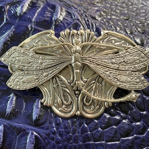 Dragonfly Hair clip Art Nouveau style hair clips Gorgeous dragonfly Bridal Hair barrette silver by MyElegantThings